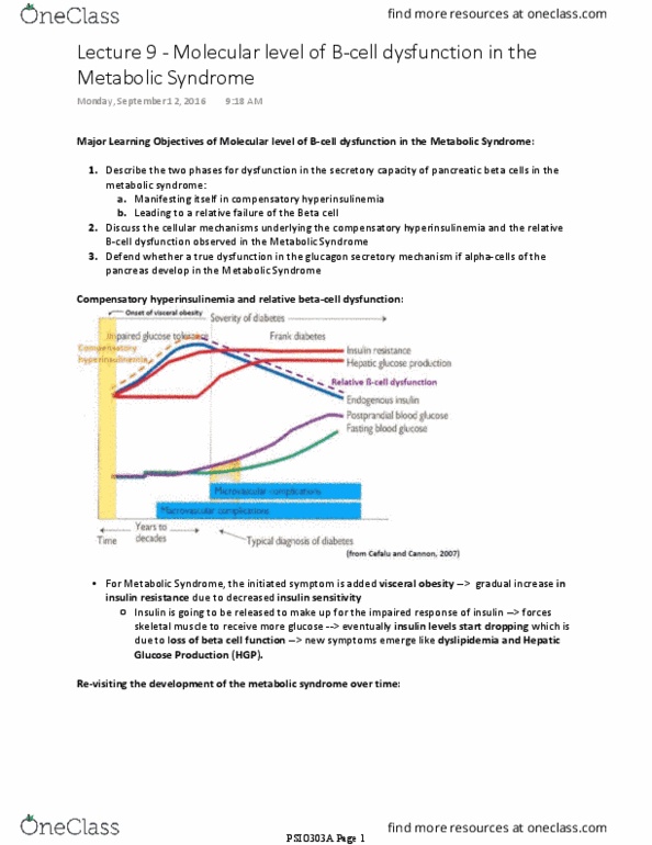 PSIO 303A Lecture Notes - Lecture 9: Insulin, Homeostasis, Vesicle Fusion thumbnail