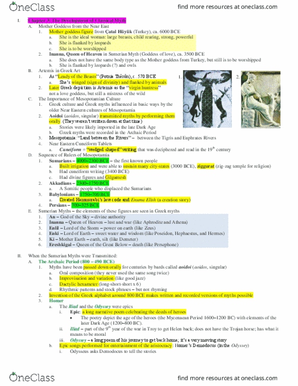 CLA 10 Lecture Notes - Lecture 3: Euripides, Choros, Homeric Hymns thumbnail