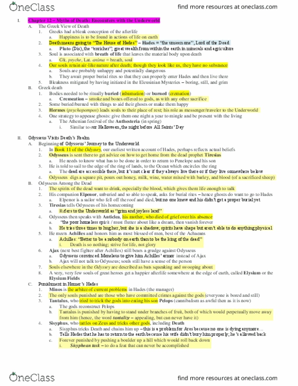 CLA 10 Lecture Notes - Lecture 12: Aeneid, Maritsa, Anchises thumbnail
