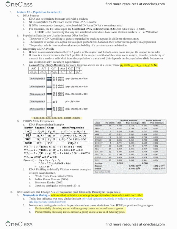 MCB 10 Lecture Notes - Lecture 12: Globin, Balancing Selection, Genetic Load thumbnail