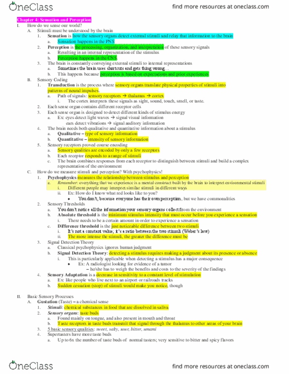 PSC 1 Lecture Notes - Lecture 3: Auditory Cortex, Ambivalence, Prosopagnosia thumbnail