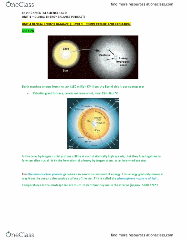 ENVIRSC 1A03 Chapter Notes - Chapter 4: Rayleigh Scattering, Boltzmann Equation, Sensible Heat thumbnail