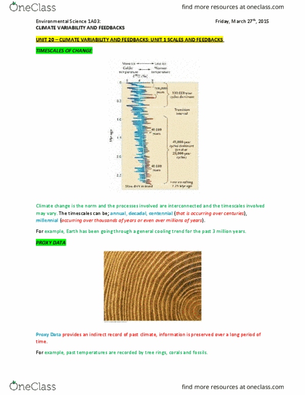 ENVIRSC 1A03 Chapter Notes - Chapter 20: Global Temperature Record, Clastic Rock, Northern Hemisphere thumbnail