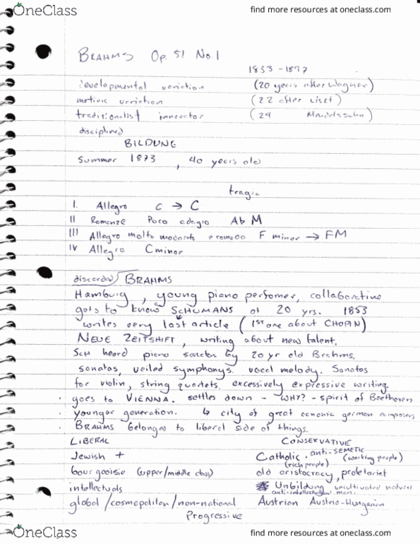 MUH-4361 Lecture Notes - Lecture 7: Johannes Brahms, Eduard Hanslick, Counterpoint thumbnail