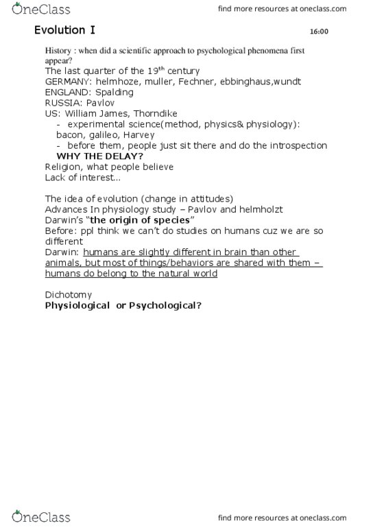 PSYC1110 Lecture Notes - Lecture 3: Twin, Dualism (Philosophy Of Mind), Conditioned Taste Aversion thumbnail