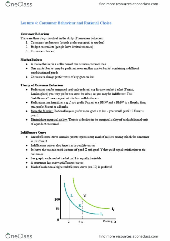 MGCR 293 Lecture 6: Lecture 5: Consumer Behaviour and Rational Choice thumbnail