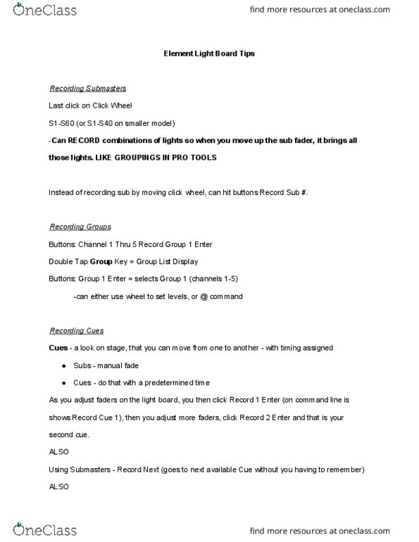 THTR 2370 Lecture Notes - Lecture 8: Ipod Click Wheel, Lighting Control Console, Keypad thumbnail