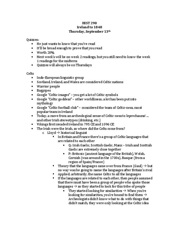 HIST 290 Lecture Notes - Tuatha Dé Danann, Fir Bolg, Britishness thumbnail