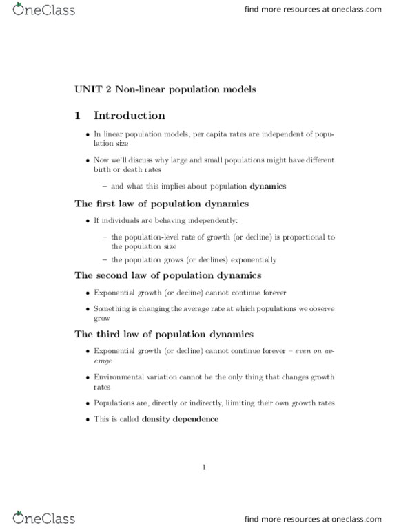 BIOLOGY 3SS3 Lecture 3: nonlinear.complete thumbnail