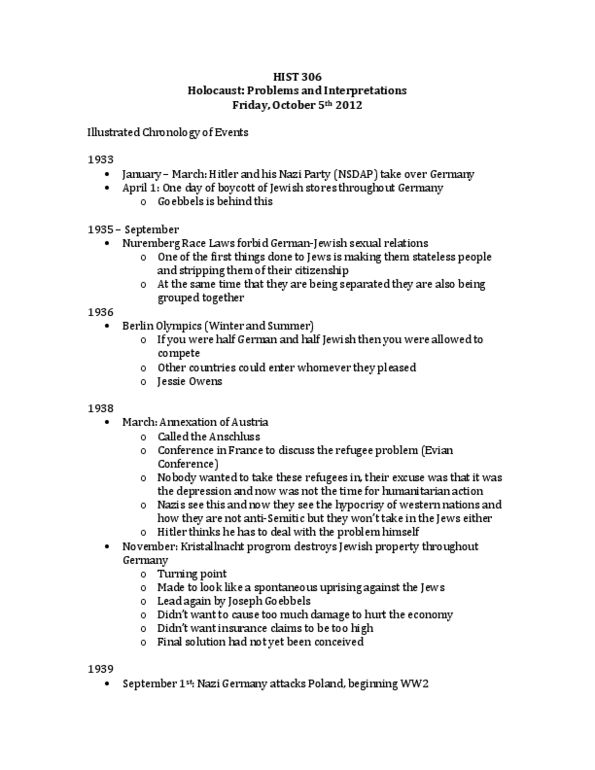 HIST 295 Lecture Notes - Gestapo, Heinrich Himmler, War Refugee Board thumbnail