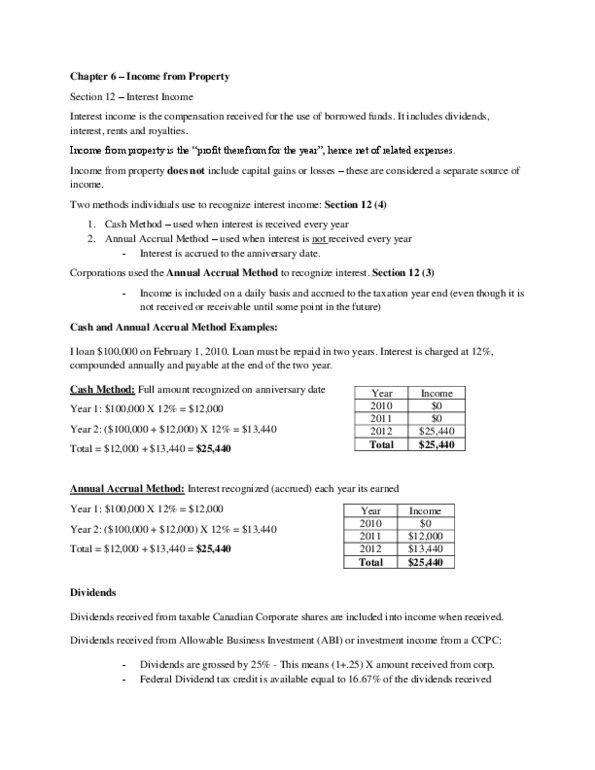 BU357 Lecture Notes - Property Income, Dividend Tax, Basis Of Accounting thumbnail