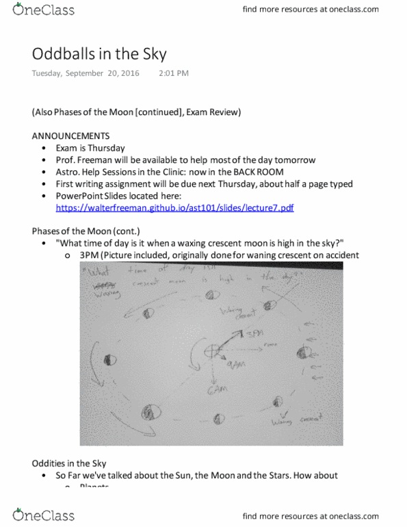 AST 101 Lecture Notes - Lecture 7: Microsoft Powerpoint thumbnail