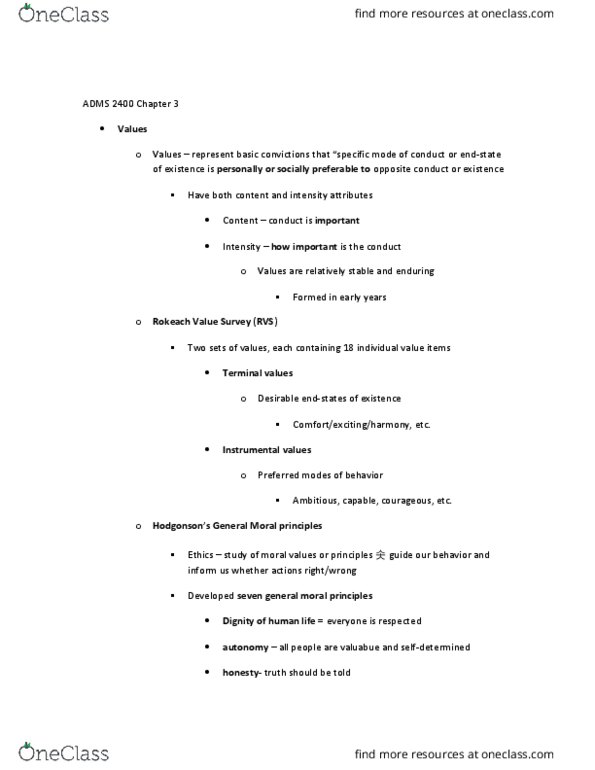 ADMS 2400 Chapter Notes - Chapter 3: Baby Boomers, Napoleonic Code, Organizational Commitment thumbnail