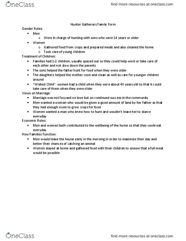HNRS 240 Lecture 1: Hunter Gatherers Family thumbnail
