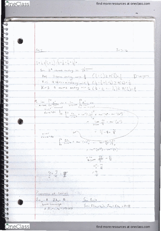 MATH 2202 Lecture 20: Sect. 8.3 Integral Test thumbnail