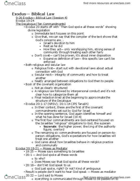 REL 205 Lecture Notes - Lecture 14: New Jewish Publication Society Of America Tanakh, Suzerainty, New Revised Standard Version thumbnail