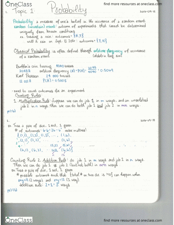 STAT 268 Lecture Notes - Lecture 2: Tassets, Sample Space thumbnail