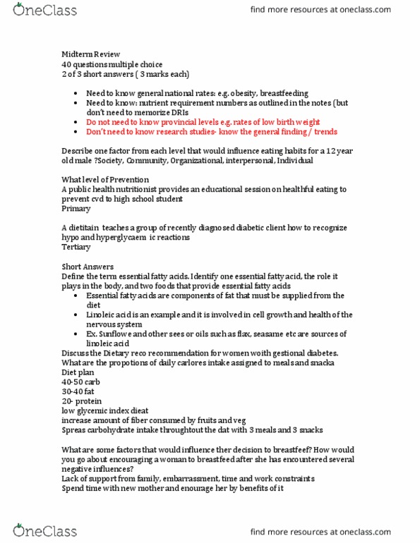 NUTR 2050 Lecture Notes - Lecture 1: Essential Fatty Acid, Gestational Diabetes, High-Protein Diet thumbnail