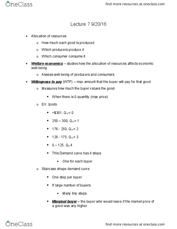 ECON 2304 Lecture Notes - Lecture 7: Economic Surplus, Demand Curve, Price Drop thumbnail