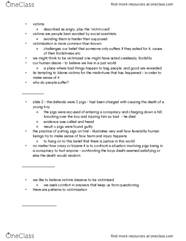 LS224 Lecture Notes - Lecture 1: Victim Blaming, Robert Latimer, Marital Rape thumbnail