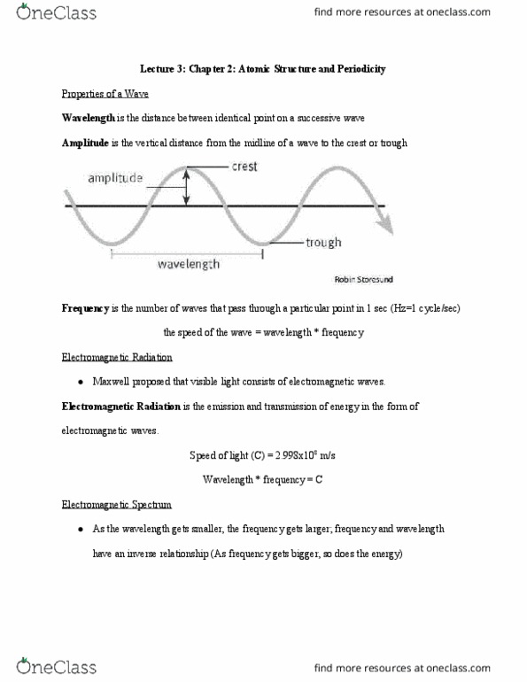 CHEM 101 Lecture Notes - Lecture 3: Werner Heisenberg, Radiant Energy, Hmu Language thumbnail