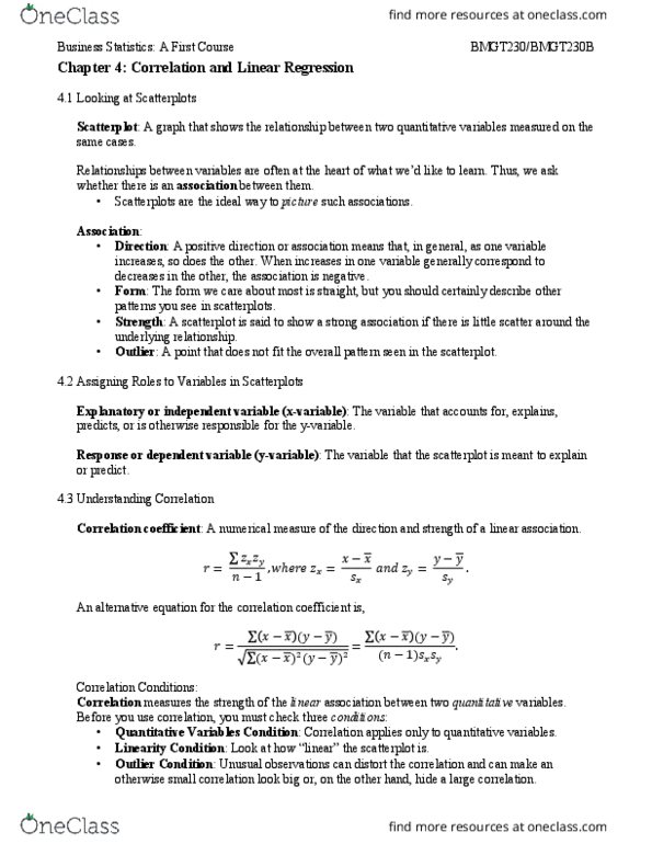 BMGT 230 Lecture Notes - Lecture 5: Dependent And Independent Variables, The Intercept, Standard Deviation thumbnail