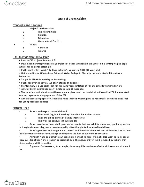 ENG 2110 Lecture Notes - Lecture 6: Liniment, Protestantism, Country Living thumbnail