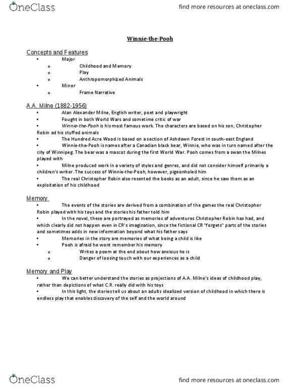 ENG 2110 Lecture Notes - Lecture 7: Ashdown Forest, Telling Stories, Inductive Reasoning thumbnail