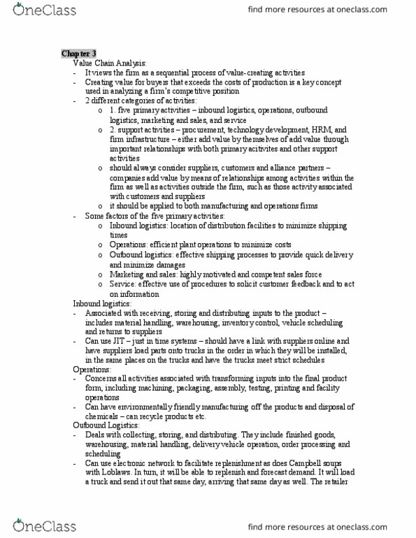 ADMS 4570 Chapter Notes - Chapter 3: Swot Analysis, Financial Ratio, Path Dependence thumbnail