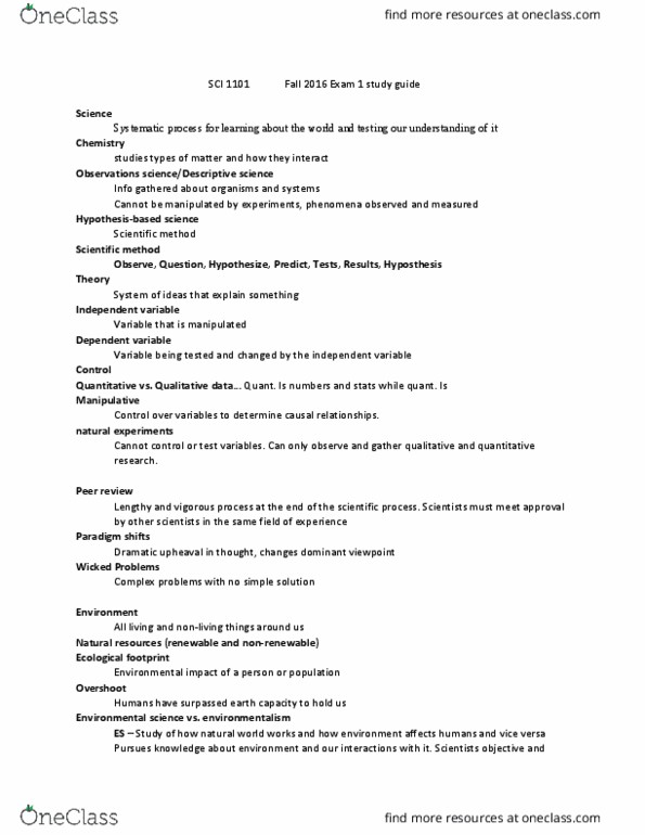 SCI 1101 Chapter Notes - Chapter 1-2: List Of Fables Characters, Autotroph, Chlorophyll thumbnail