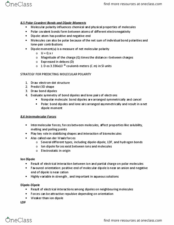 CHM135H1 Chapter Notes - Chapter 8: Partial Charge, Atomic Orbital, International System Of Units thumbnail