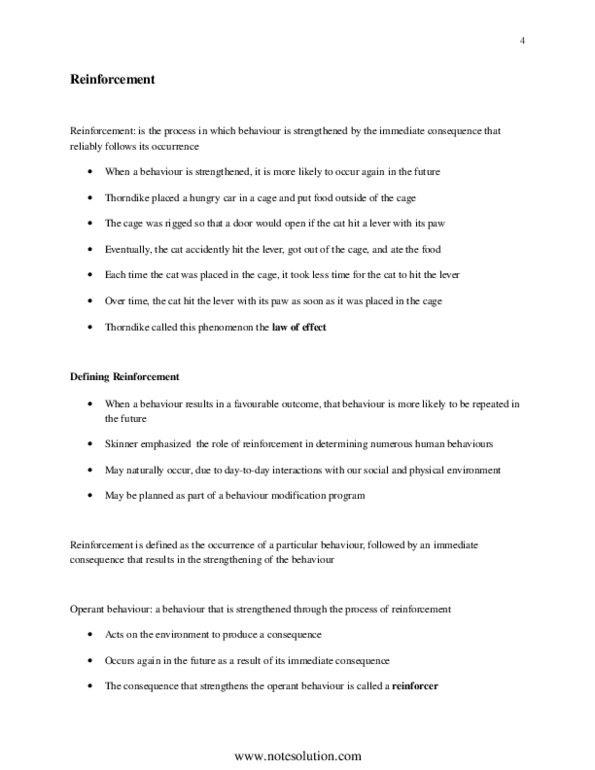 PSYB45H3 Chapter 4: Behaviour Modficiation - Chapter 4 Book Notes thumbnail