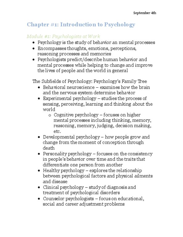 PSYCH 100 Lecture Notes - Industrial And Organizational Psychology, Doctor Of Psychology, Gestalt Psychology thumbnail