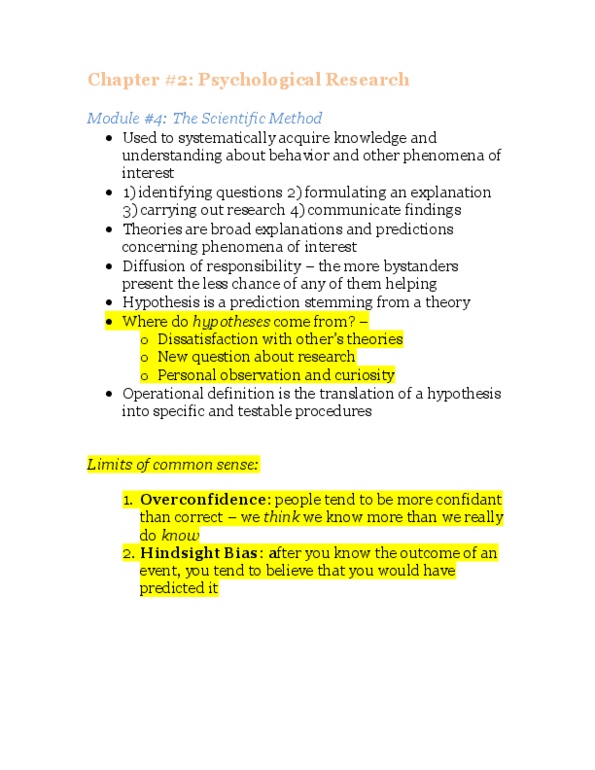 PSYCH 100 Lecture Notes - Operational Definition, Dependent And Independent Variables thumbnail
