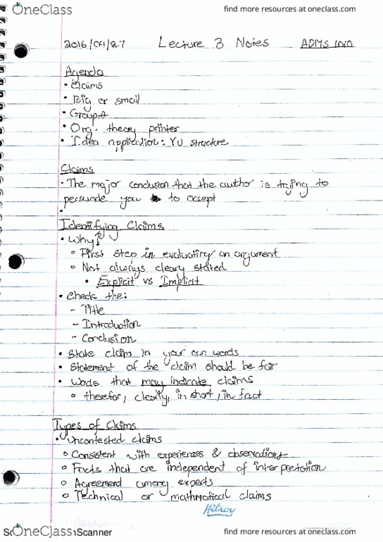 ADMS 1010 Lecture 3: Claims and Organizations thumbnail