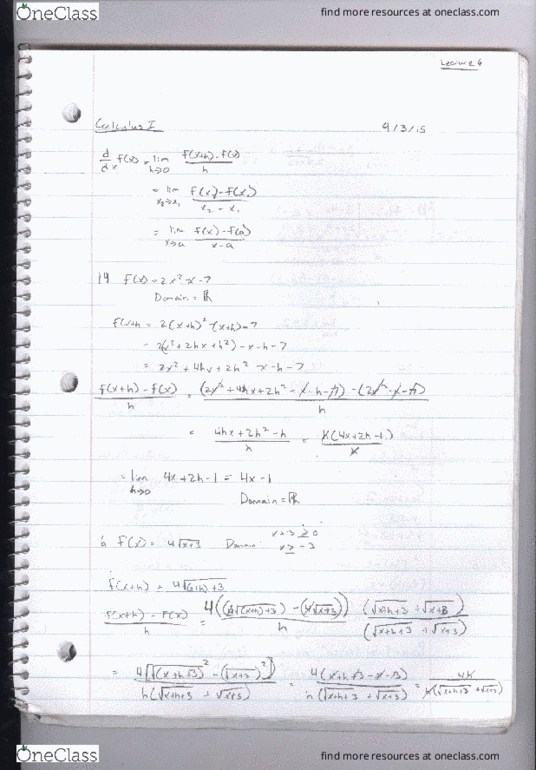 MATH 1190 Lecture 6: Sec. 2.3 Derivative of Polynomial Fcns thumbnail