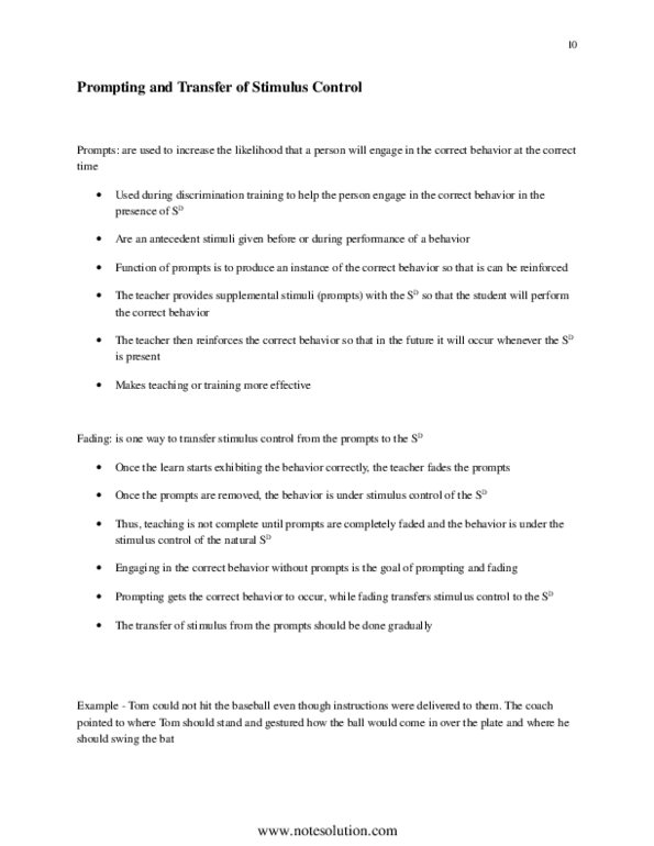 PSYB45H3 Chapter 10: Behaviour Modficiation - Chapter 10 Book Notes thumbnail