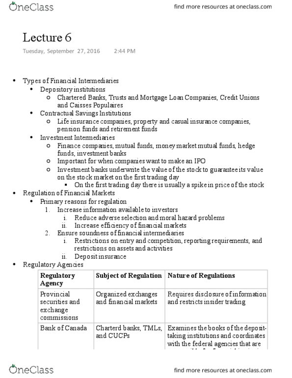 EC223 Lecture Notes - Lecture 6: Life Insurance thumbnail