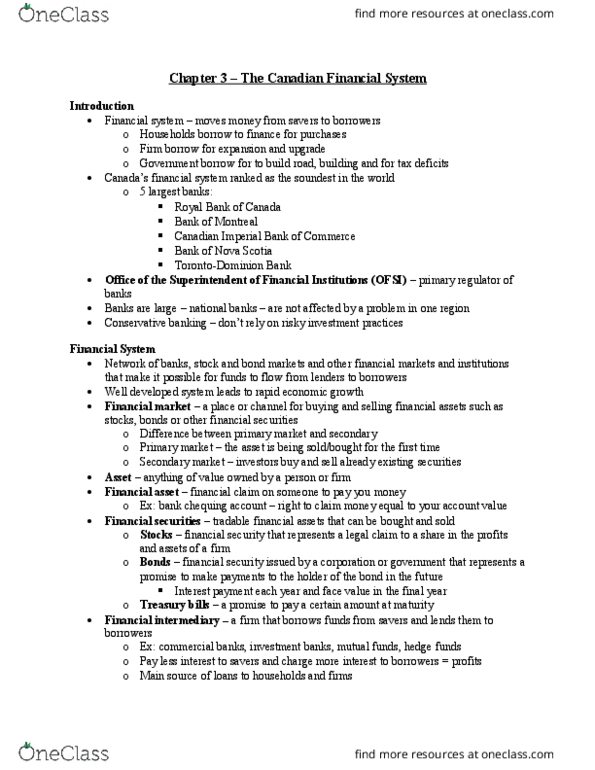 ECON 2000 Lecture Notes - Lecture 3: Opportunity Cost, Fractional-Reserve Banking, Nominal Interest Rate thumbnail