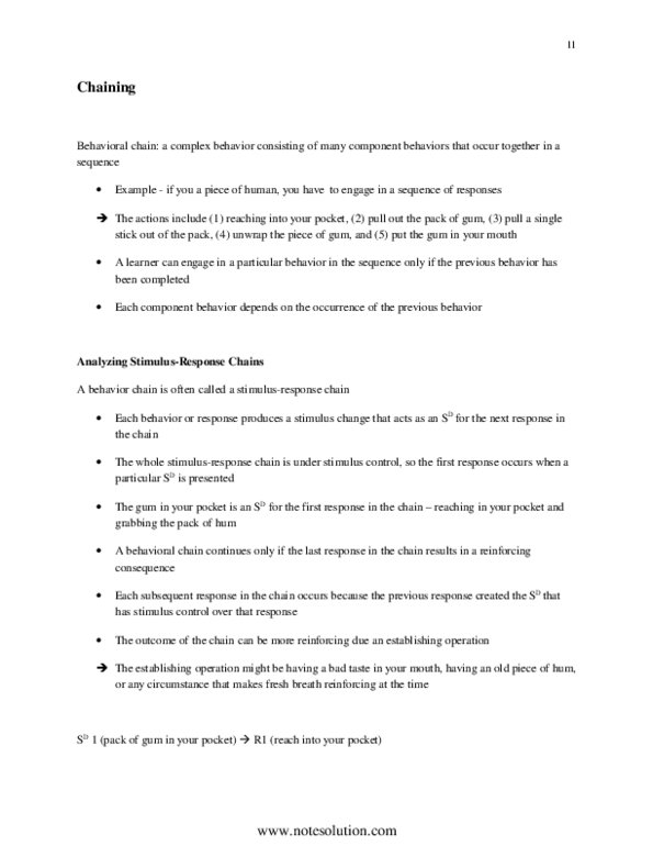 PSYB45H3 Chapter 11: Behaviour Modficiation - Chapter 11 Book Notes thumbnail