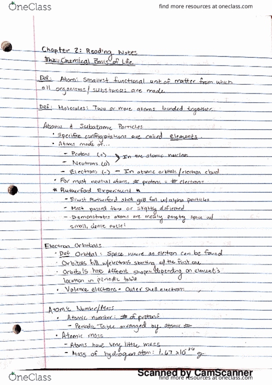 BIOL 1115 Chapter 2: Chapter 2 Reading Notes thumbnail