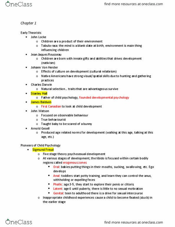 PSY 2105 Chapter Notes - Chapter 1: Classical Conditioning, John Bowlby, Habituation thumbnail