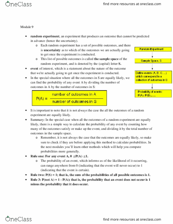 IPHY 2500 Lecture Notes - Lecture 9: Sample Space, Institute For Operations Research And The Management Sciences thumbnail