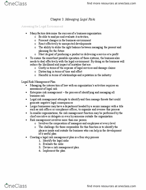 Management and Organizational Studies 2275A/B Chapter Notes - Chapter 3: Formal System, Insurance Policy, Self-Insurance thumbnail