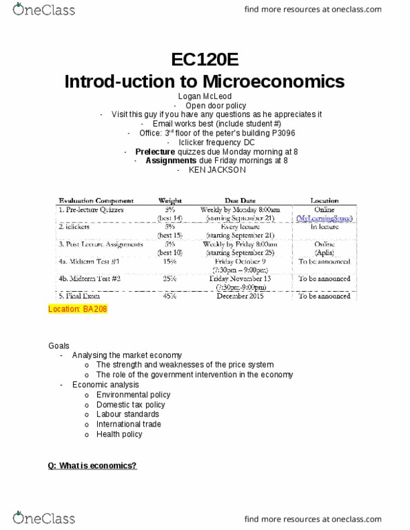 EC120 Lecture Notes - Lecture 1: Exit Number, Breakfast Cereal, Economic Equilibrium thumbnail