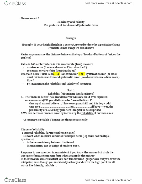 Psychology 2800E Lecture Notes - Lecture 2: Law School Admission Test, Discriminant Validity, Construct Validity thumbnail