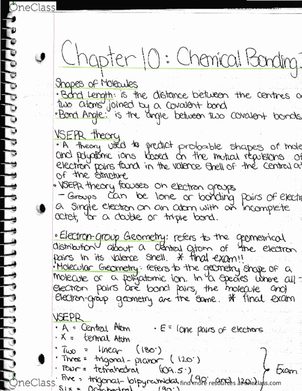 CH110 Chapter 10: CH 110 - Chemical Bonding II Summary thumbnail