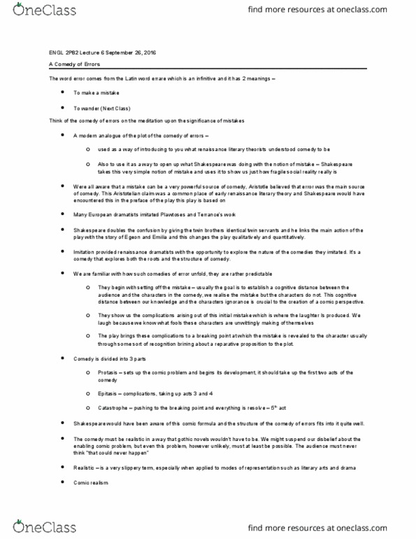 ENGL 2P82 Lecture Notes - Lecture 6: Domestic Relations, Kleptomania, Utopia thumbnail