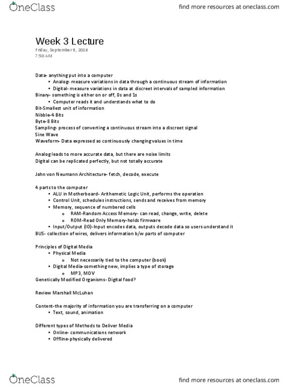 DIG 2000 Lecture Notes - Lecture 3: Mass Media, Mac Address, Command-Line Interface thumbnail