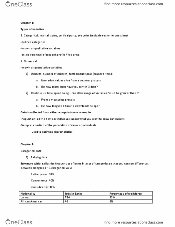 STA 2000 Lecture Notes - Lecture 1: Regression Analysis, Pie Chart, Interquartile Range thumbnail